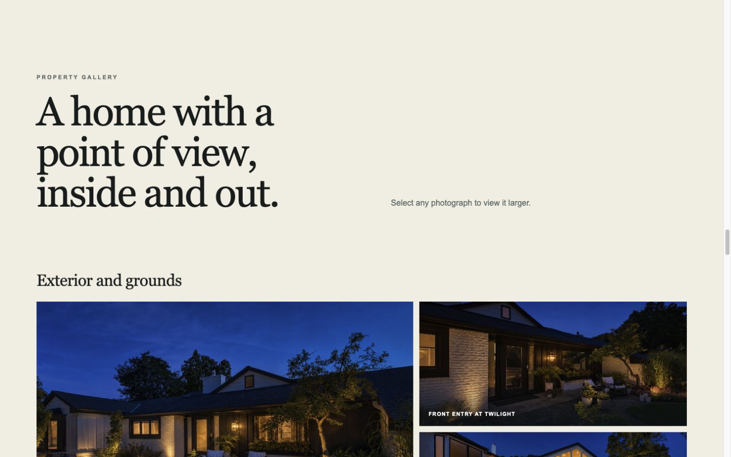 Skyline property photo gallery on a Mac desktop