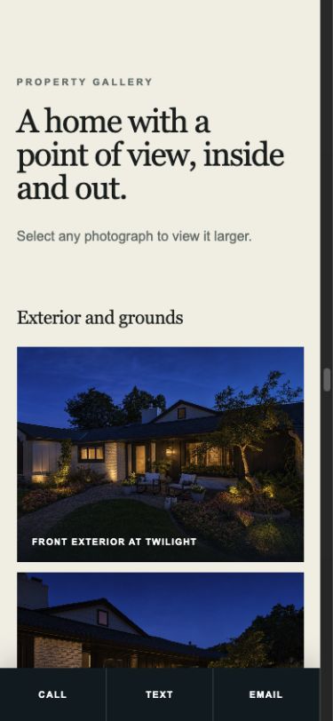 Skyline property photo gallery on an iPhone